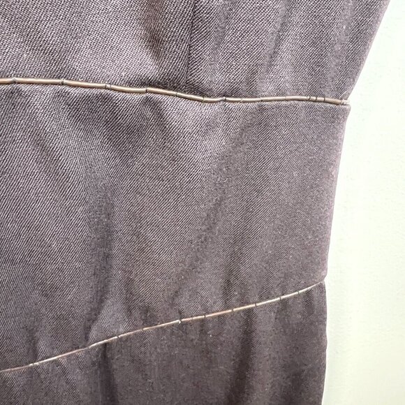 Vintage Valentino Dress Jacket Set Size 44 US 8 Brown Wool Career Business - Picture 12 of 16